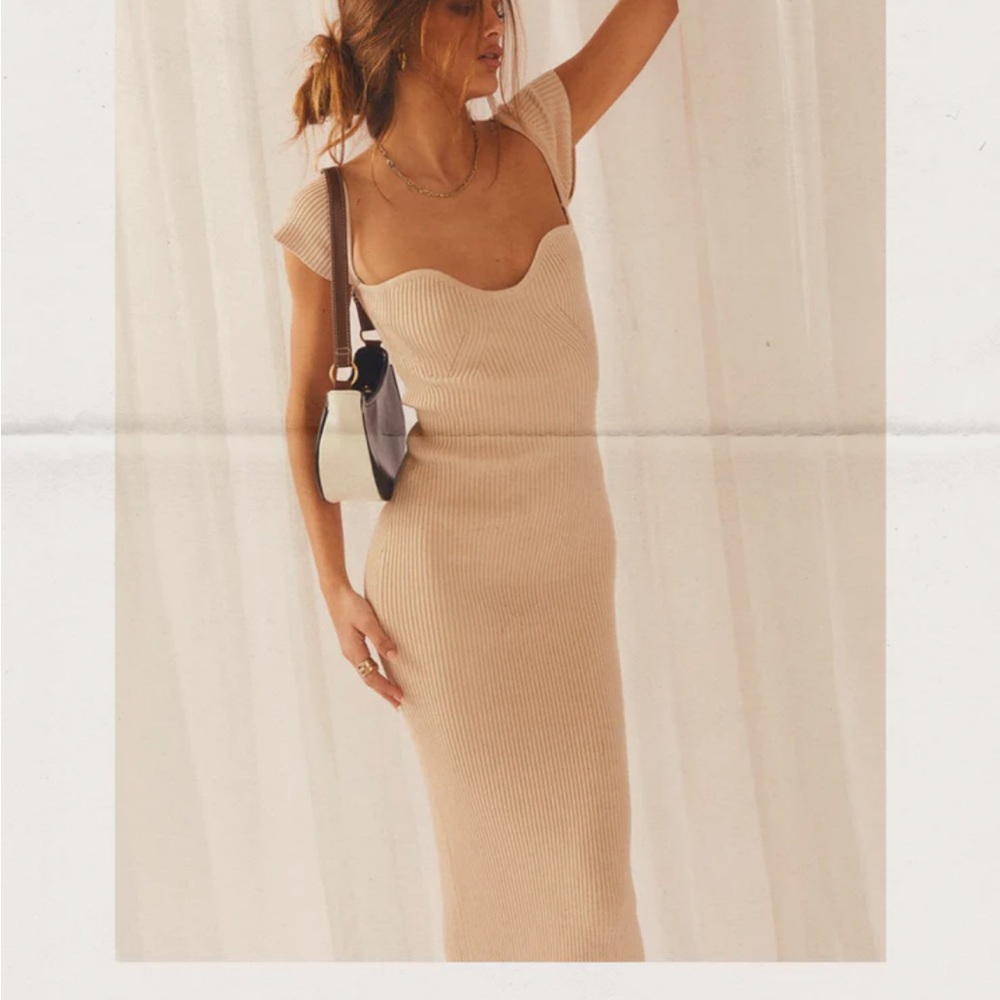 Peppermayo Exclusive - Vanessa Knit Midi Dress - Ivory